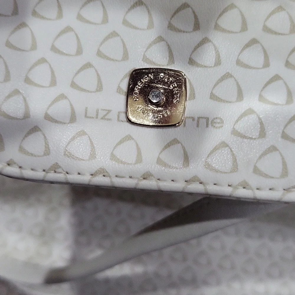 EUC Liz Claiborne women's small handbag crossbody bag purse, white - Picture 8 of 11